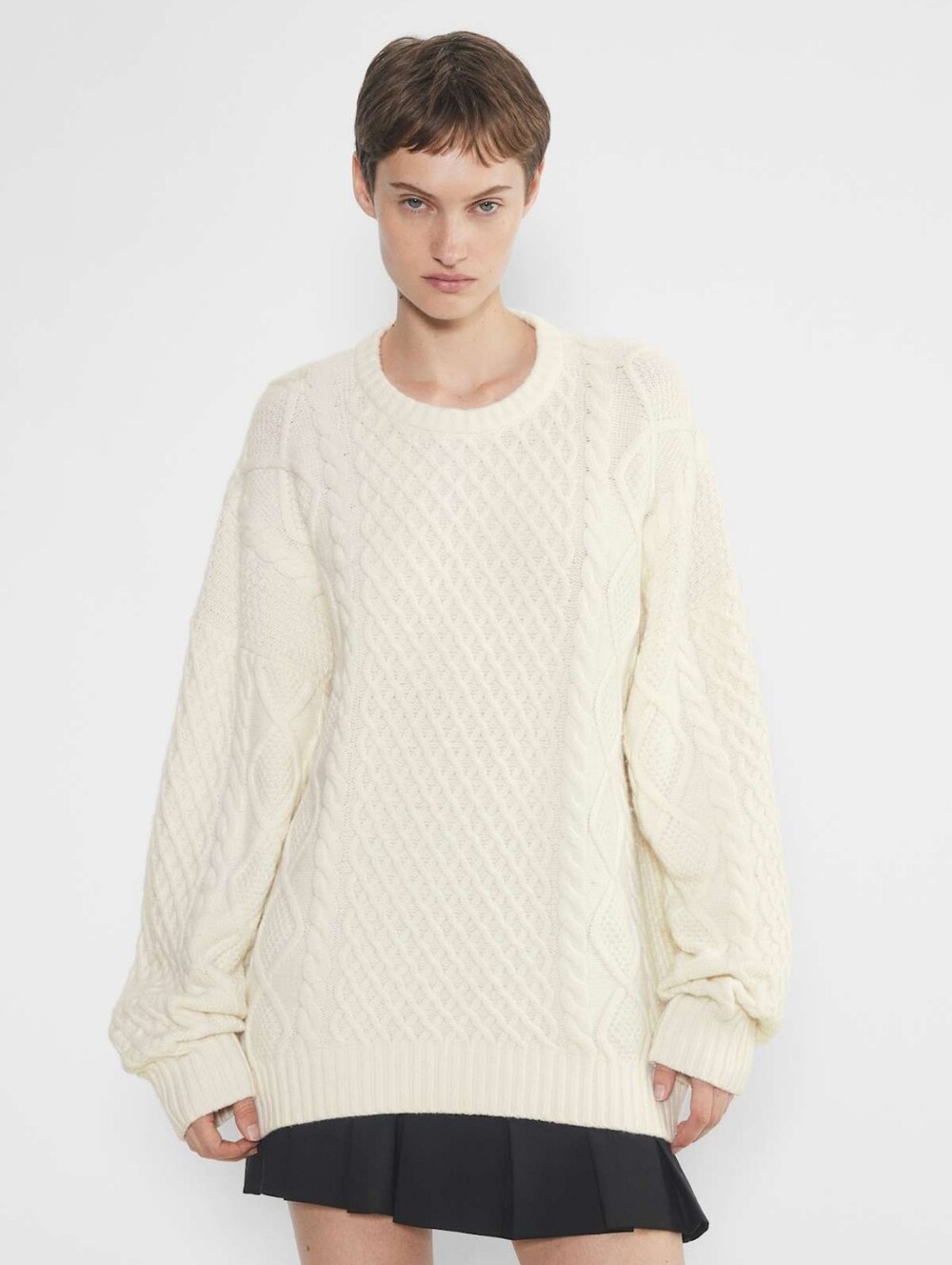 Aritzia Sunday Best Peggy Sweater Ivory Cream Merino Wool Crew Neck Size Small
